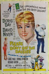 e682 PLEASE DON'T EAT THE DAISIES one-sheet movie poster '60 Doris Day