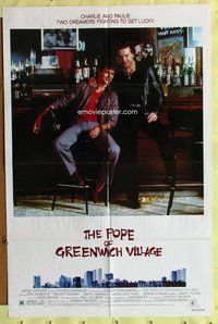 e686 POPE OF GREENWICH VILLAGE one-sheet movie poster '84 Roberts, Rourke