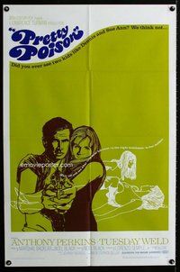 e692 PRETTY POISON style A one-sheet movie poster '68 Perkins, Tuesday Weld