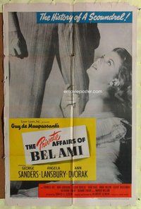 e697 PRIVATE AFFAIRS OF BEL AMI one-sheet movie poster '47 Angela Lansbury