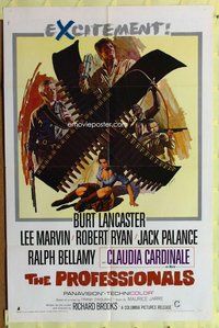 e702 PROFESSIONALS one-sheet movie poster '66 Burt Lancaster, Lee Marvin