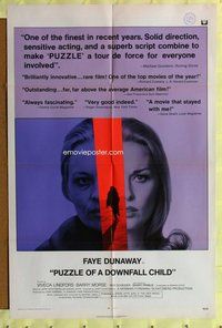 e705 PUZZLE OF A DOWNFALL CHILD int'l one-sheet movie poster '71 Faye Dunaway