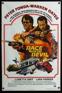 e708 RACE WITH THE DEVIL one-sheet movie poster '75 Peter Fonda, Oates