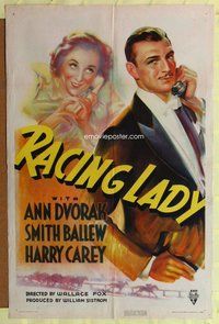 e710 RACING LADY one-sheet movie poster '36 horse racing, Ann Dvorak