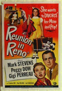 e727 REUNION IN RENO one-sheet movie poster '51 Mark Stevens, Peggy Dow