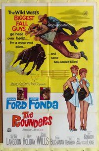 e751 ROUNDERS one-sheet movie poster '65 Glenn Ford, Henry Fonda