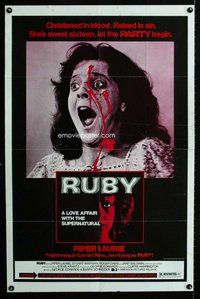 e753 RUBY one-sheet movie poster '77 Piper Laurie is terrifying!