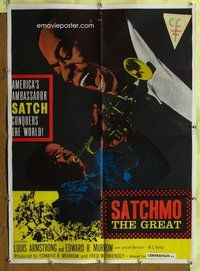e760 SATCHMO THE GREAT one-sheet movie poster '57 Louis Armstrong bio!