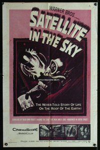 e761 SATELLITE IN THE SKY one-sheet movie poster '56 English sci-fi!