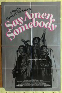 e765 SAY AMEN, SOMEBODY one-sheet movie poster '82 black gospel singing!