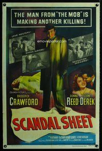 e767 SCANDAL SHEET one-sheet movie poster '52 Sam Fuller, Brod Crawford