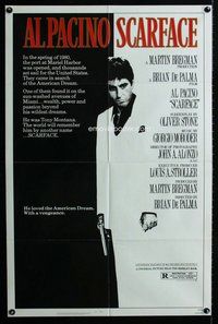 e769 SCARFACE one-sheet movie poster '83 Al Pacino, Brian De Palma, Stone