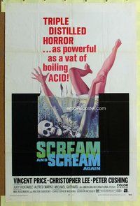 e770 SCREAM & SCREAM AGAIN one-sheet movie poster '70 wild horror image!