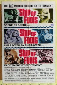 e789 SHIP OF FOOLS style C one-sheet movie poster '65 Vivien Leigh, Signoret