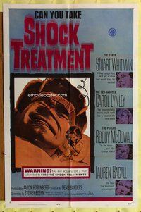 e790 SHOCK TREATMENT one-sheet movie poster '64 can you take electroshock!