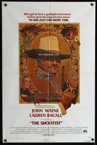 e792 SHOOTIST one-sheet movie poster '76 John Wayne, best Amsel artwork!
