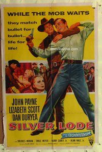 e795 SILVER LODE one-sheet movie poster '54 John Payne, Lizabeth Scott