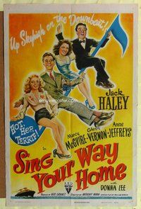 e798 SING YOUR WAY HOME one-sheet movie poster '45 Anthony Mann musical!