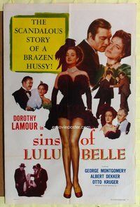 e564 LULU BELLE one-sheet movie poster R53 sexy Dorothy Lamour, Montgomery