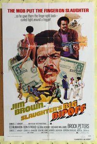 e807 SLAUGHTER'S BIG RIPOFF one-sheet movie poster '73 BAD Jim Brown!