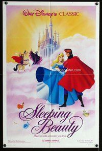 e808 SLEEPING BEAUTY one-sheet movie poster R86 Disney classic!