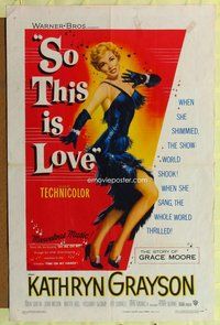 e816 SO THIS IS LOVE one-sheet movie poster '53 sexy Kathryn Grayson!