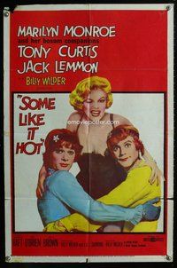 e001b SOME LIKE IT HOT one-sheet movie poster '59 sexy Marilyn Monroe!