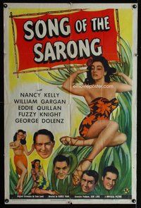 e819 SONG OF THE SARONG one-sheet movie poster '45 sexy Nancy Kelly!