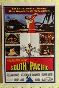 e822 SOUTH PACIFIC one-sheet movie poster '59 Rodgers & Hammerstein