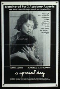 e825 SPECIAL DAY one-sheet movie poster '77 Sophia Loren, Mastroianni