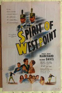 e828 SPIRIT OF WEST POINT one-sheet movie poster '47 military football!