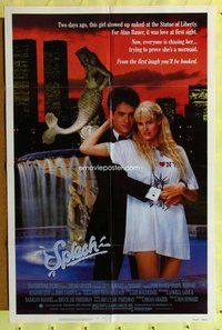 e830 SPLASH one-sheet movie poster '84 Tom Hanks, mermaid Daryl Hannah!