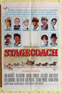 e833 STAGECOACH one-sheet movie poster '66 Norman Rockwell artwork!