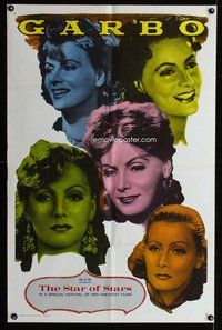 e836 STAR OF STARS one-sheet movie poster '63 Greta Garbo festival!
