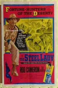 e843 STEEL LADY one-sheet movie poster '53 Rod Cameron, Sahara Desert!