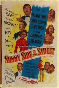 e858 SUNNY SIDE OF THE STREET one-sheet movie poster '51 Frankie Laine