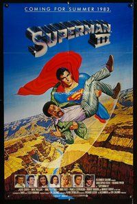 e860 SUPERMAN 3 advance one-sheet movie poster '83 Chris Reeve, Richard Pryor
