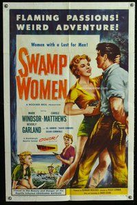 e862 SWAMP WOMEN one-sheet movie poster '55 bayou women lust for men!