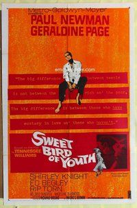 e863 SWEET BIRD OF YOUTH one-sheet movie poster '62 Paul Newman, Page