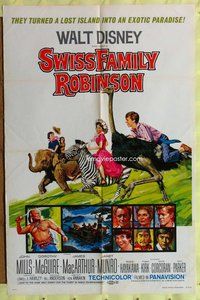 e864 SWISS FAMILY ROBINSON one-sheet movie poster R75 Disney classic!