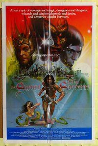 e865 SWORD & THE SORCERER one-sheet movie poster '82 cool fantasy art!
