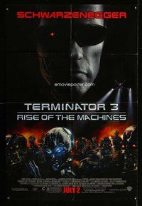 e875 TERMINATOR 3 advance one-sheet movie poster '03 Arnold Schwarzenegger