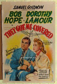 e879 THEY GOT ME COVERED one-sheet movie poster '43 Bob Hope, Lamour