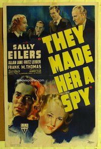 e880 THEY MADE HER A SPY one-sheet movie poster '39 Sally Eilers, Lane