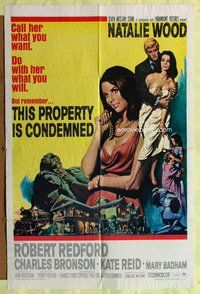 e883 THIS PROPERTY IS CONDEMNED one-sheet movie poster '66 Natalie Wood