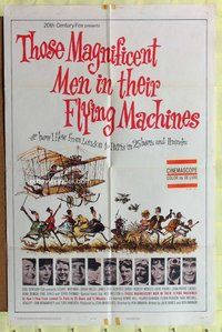 e884 THOSE MAGNIFICENT MEN IN THEIR FLYING MACHINES one-sheet movie poster '65