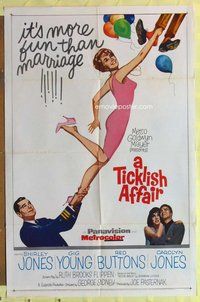 e887 TICKLISH AFFAIR one-sheet movie poster '63 Shirley Jones, Gig Young