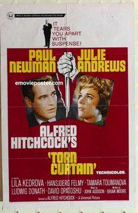 e898 TORN CURTAIN one-sheet movie poster '66 Paul Newman, Hitchcock