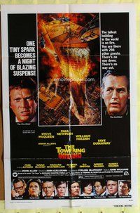 e901 TOWERING INFERNO one-sheet movie poster '74 Steve McQueen, Paul Newman