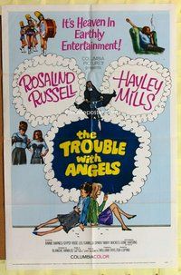 e909 TROUBLE WITH ANGELS one-sheet movie poster '66 Hayley Mills, Russell